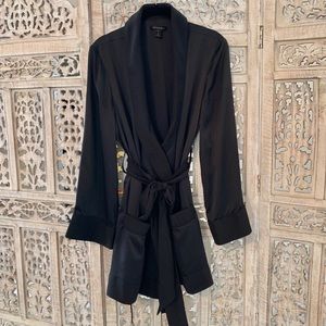 Kiki De Montparnasse Black Silk Belted Kimono Robe